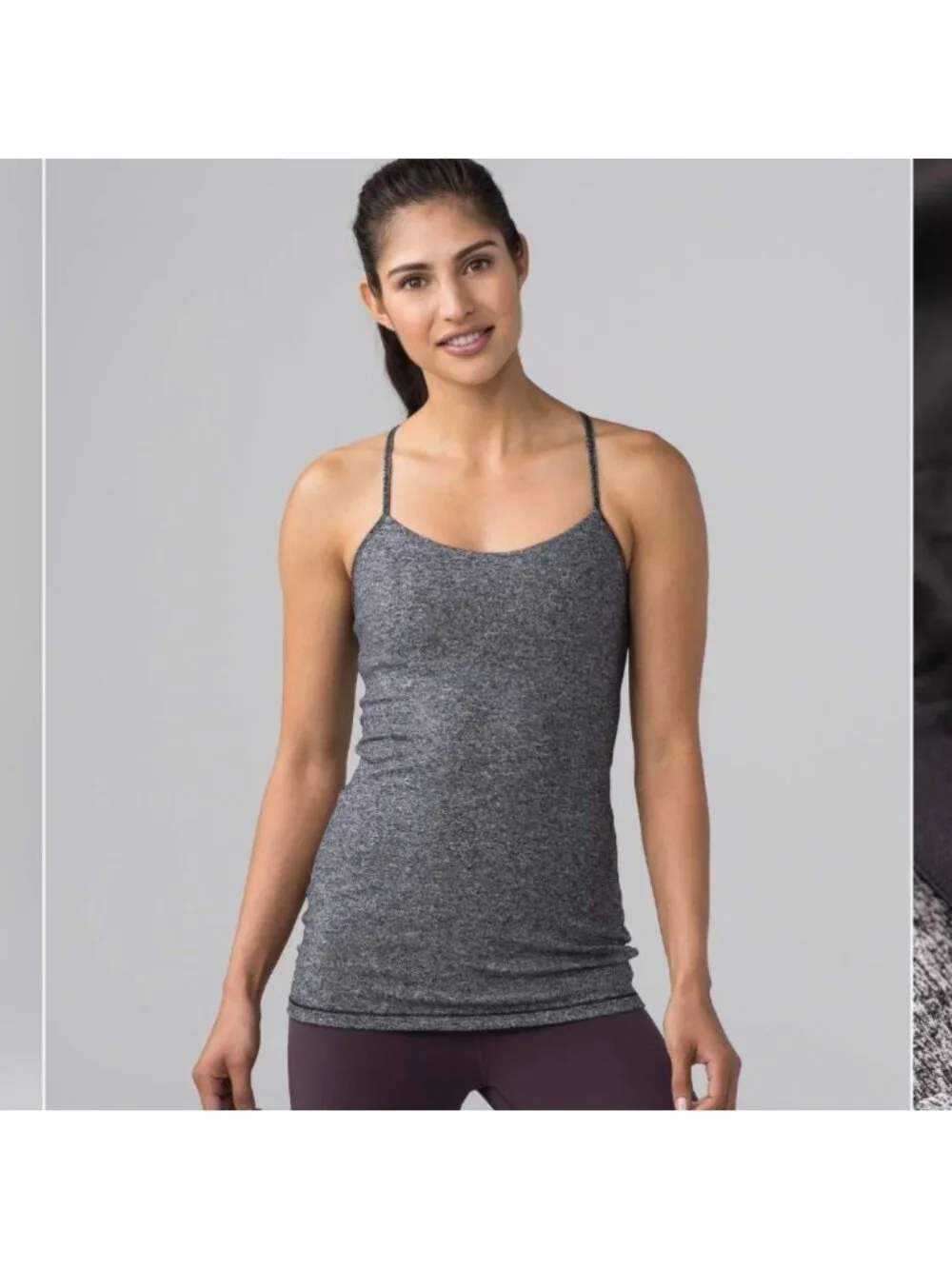 Lululemon Power Pose Tank Heathered Black